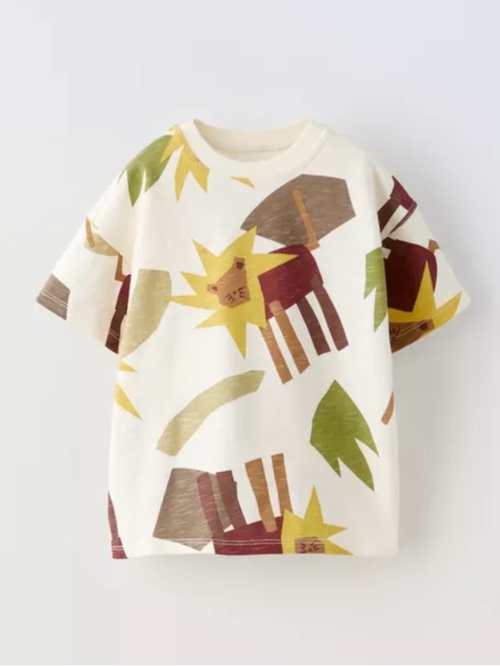 Zara Kids Unisex Lion Print T-Shirt - Size 4Y